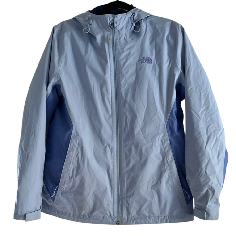 The North Face Women's Purple DryVent Full Zip Jacket Hooded Shell Size L EUC